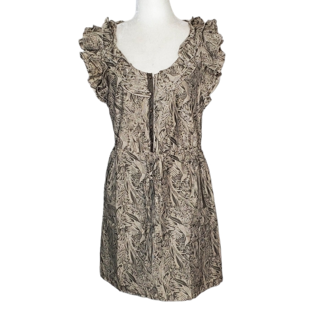 Banana Republic floral Print Ruffle V-neck Dress Size 4